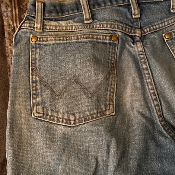 Wrangler Naturally Distressed Vintage Blokecore Denim Jeans 34/32 - Picture 11 of 16
